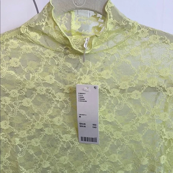 Urban Outfitters Neon Yellow Sheer Blouse - Picture 4 of 5